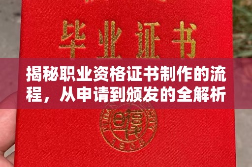秀山揭秘职业资格证书制作的流程，从申请到颁发的全解析